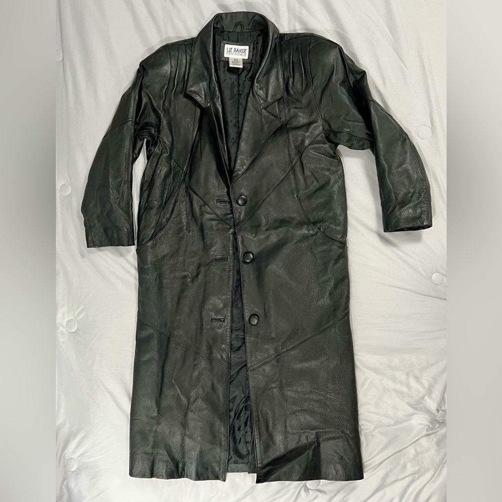 Vintage Leather Trench Coat‎ - Picture 2 of 13